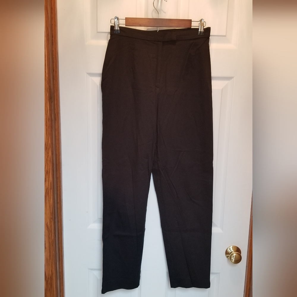 Black Sateen Stretch Dress Pants